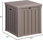 PatioZen 50 Gallon Resin Deck Box, Lockable Patio Outdoor Storage Box for Furniture, Garden Tools and Tools Storage, Waterproof Outside Storage Boxes - Grey