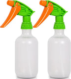 Cleaning Spray Bottles for Plants Misters Inside, 2 Pack 10 oz Squirt, Water Spray Bottle Mist Sprayer, No Leak Hair Mister Empty with Adjustable Nozzle (White Orange)
