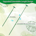 Extendable Plant Stakes, Length Scalable from 17.5IN to 30.1IN Plant Support Stake, Orchid Sticks with Clips for Indoor Outdoor,Garden Stakes for Plant,Tomato,Vegetables,Monstera,Vine - 7Pack