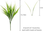 alyptus Artificial Grass Outdoor 12 Bundles Fake Plants Outside Green Onion Faux Greenery Shrubs for Front Porch Planters Pot Décor for Outdoors (Grass)