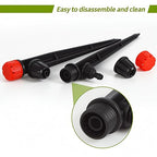 50pcs Drip Irrigation Emitters Drip Emitters for 1/4" Drip Irrigation Tubing 360 Degree Water Flow Adjustable Irrigation Drippers with Lock Barbed Drip Irrigation Heads for Flower Plants Garden