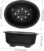 Angoily Bonsai Pots, 2PCS Bonsai Training Pot, 15 Inch Tree with Drainage Tray, Deep Oval Planter for Desktop, Garden, Balcony, Plastic Asian Tall Training