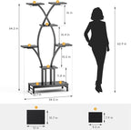 Plant Stand Indoor with Grow Lights - 7 Tiered Metal Corner Shelf for Multiple Plants, 63" Corner Plant Stand for Indoor Plants, X-Shaped Plant Rack for Home, Living Room, Office & Patio Decor