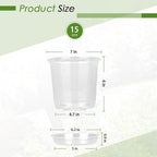 7 Inch Clear Nursery Pots for Plants with Sacuers 15 Pack, Plastic Flower Pots with Drainage Holes, Variety Pack Seedlings Garden Pot for Indoor Outdoor (7 inch)