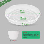 SupKing Large Plant Saucers Drip Tray 2 Pack 14 Inch Heavy Sturdy Plastic Flower Pot Saucers for Indoor,Clear Plastic Planter Water Tray for Plant Pots Liners (14''-Clear)