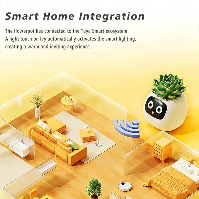 Intelligent Flower Pot, Electronic Bud, Maintenance Plant Assistant, Fun Interactive Flower Pot, Indoor Green Planting Monitoring, LCD Screen Display, Cell Phone APP Connection (Purple)