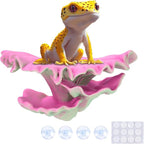 Westant Mushroom Decor for Reptile Tank, Fish Tank, Pet-Safe Bearded Dragon Tank Accessories, Realistic Terrarium Plants for Leopard Geckos, Crested Geckos, Tree Frogs, Snakes (Ember, Shelf Cap)