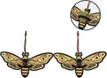 Laisgee Death Head Moth Airplant Holders, Gothic Wall Hanging, Skull Moth Indoor Planter Halloween Witchy Wood Air Fern Holders for Plant Lover Bug Collector, 2 PCS