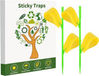 Fruit Fly Traps, 100 Pack Yellow Stick Traps, Fungus Gnat Traps, Plant Fly Stickers for Indoor and Outdoor Use Protect The Plant