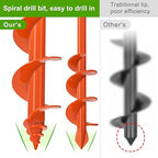 Insaga 2Pack Garden Auger Drill Bit for Planting, 1.6x9 & 3x12 Post Hole Digger, Spiral Garden Earth Auger Drill Bit for Fence Posts Bulbs Plants, Fits 3/8" Hex Drive Drill