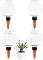 4 Pcs Plant Self Watering Globes, 17oz Large Plastic Water Bulbs Top Fill Watering Globes Slow Release Terracotta, Water Spikes Stakes for Indoor and Outdoor Plants (Clear)