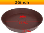 3 Pack of 25 26 inch Plant Saucer (22.7 Inch Base), 4.2" Depth, Large Deep Heavy Duty Plastic Flower Planter Water Trays for Indoors Outdoor, Plant Drip Trays (26", Chocolate)