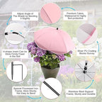 MIAOLLUN 24" Adjustable Angles Plant Umbrellas for Outdoor Plants Garden Umbrella Shade for Potted Plant, 40" Height Garden Plant Umbrella Shade Cover for Patio Flowers, Plants,2pcs