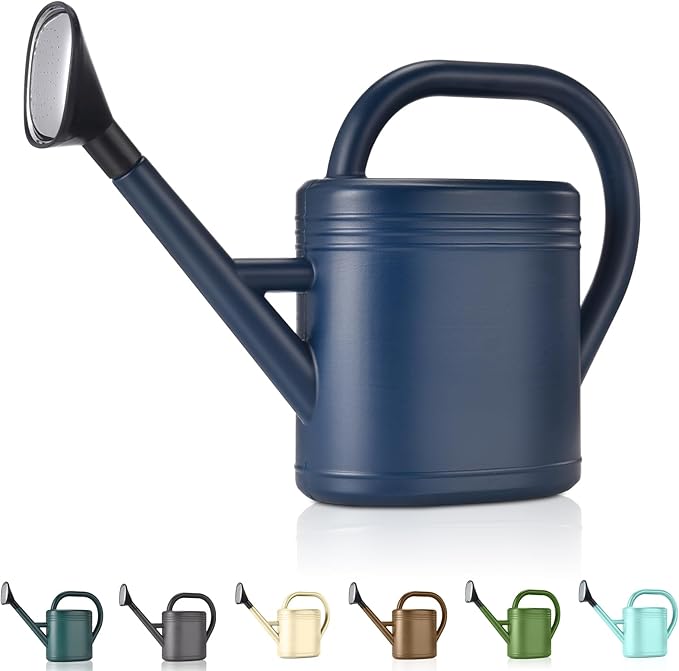 Watering Can 1 Gallon for Indoor Plants, Garden, Outdoor Plant House Flower, Gallon Large Long Spout with Sprinkler Head (Blue)