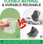 RooTrimmer 200 Pack 4 Inch Clear Plant pots with Drainage Holes, Transparent Nursery Seeding Pots, Flexile Seeds Starter Pots, Seeds Germination (4Inch,200P,Clear)