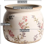 Flower Pots, Vintage Ceramic Planters for Indoor Plants, 6.29'' Plant Pots with Drainage, French Country Lavender Vase & Planters, Antique Home Room Decor, Gardening & Housewarming Gifts