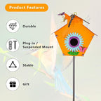 DREAMSOUL 37" Bird Houses for Outside, Hanging Bird House with 3D Design Metal Birdhouse Pole for Patio Yard Garden