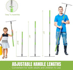 Joyhalo Rake for Leaves, 14 Tines Rakes for Gardening, Adjustable Length from 30.5 to 57 Inch Bow Rake, Metal Rakes for Gardening, Leveling, Loosening Soil