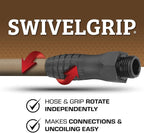 Flexzilla Colors SwivelGrip Garden Hose 5/8 in. x 10 ft., Lightweight All-Weather Water Hose, Durable and Flexible, Leak-Free Connections, Brown Mulch