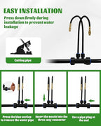 66FT Drip Irrigation System with 40 Nozzles, Automatic Drip Irrigation Kit, Garden Watering System with Dual-Head 360° Bendable Spray Nozzles for Lawn, Raised Bed (66FT, 40 Nozzles)