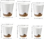 Indoor Self Watering Planters with Drainage Holes and Saucers, 8, 7, 6.5, 6, 5.5, 5 Inches, White, 6 Pots