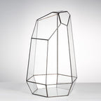 NCYP No Door Large Geometric Terrarium - 16 Inches Irregular Open Glass Terrarium Pot for Tall Cacti, Tall Succulents - Home Garden Tabletop Decoration (NO Plants)