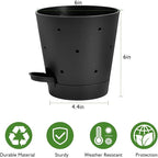 Vanslogreen Orchid Pots with Holes, 6 Inch Self Watering Orchid Pot 2 Pack Plastic Plant Pots for Orchid, Flower (Black)