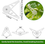 YBB 60 Pcs 360 Degree Adjustable Plant Clips, Plant Branches Bender Stem Trainer Clips for Low Stress Training (Green + White)