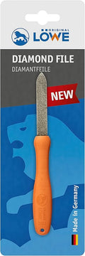 Original LÖWE Diamond file 0023 with ergonomic grip shape, fine structure with robust and durable diamond coating, for scissors, axes and tools