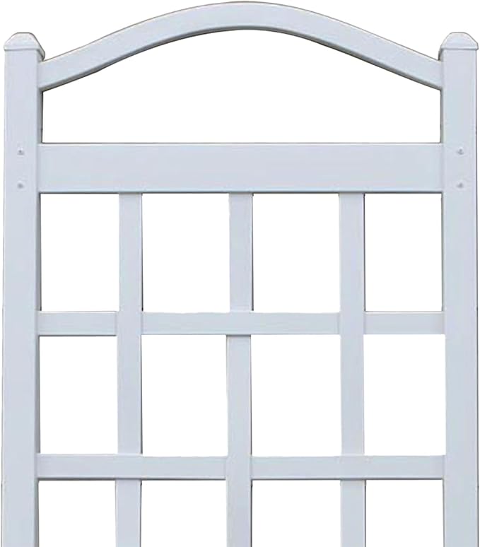 Dura-Trel Cambridge Vinyl Trellis, Outdoor Plant Support Frame, 28" x 75", White - Decorative Grid-Style Lattice for Climbing Vines & Flowers, Use Against Walls, Fences or Freestanding