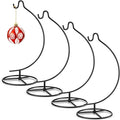 Baderke 4 Pack Ornament Display Stand, 10.43" Height Ornament Hanger, Air Plant Holder Terrariums Hanging Stand Crystal Witch Ball Hanging Hook for Christmas Wedding Home Office Decoration (Black)
