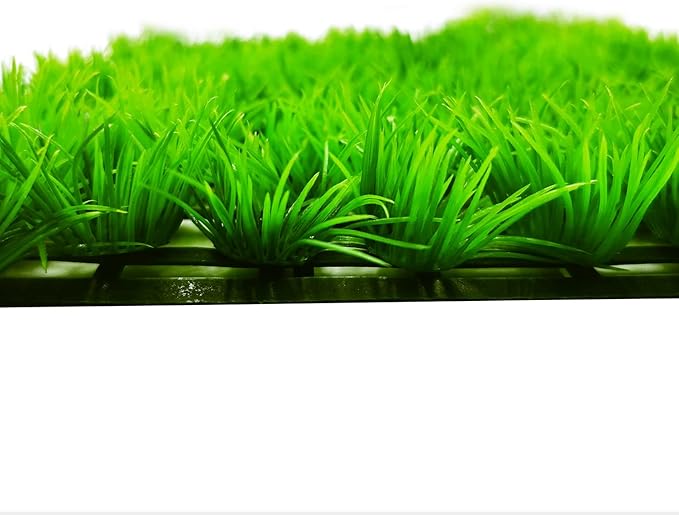 2pcs (10"X10") Artificial Aquarium Grass Mat Decorations Artificial Plastic Lawn Ornament Landscape Green Plants Decoration for Saltwater Freshwater Tropical Fish Tank Decor