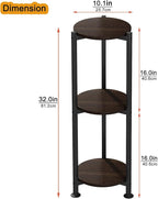 Plant Stand Indoor Outdoor 2 Tier Tall Metal Corner Storage Tiered Plant Shelf Holder Multiple for Living Room Balcony Garden,Black (3 Tier-Black Oak Round)