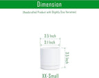D'vine Dev 3.5 Inch Ceramic Planter Pot with Drainage Hole and Saucer, Indoor Cylinder Round Planter Pot, White, 94-O-A-1