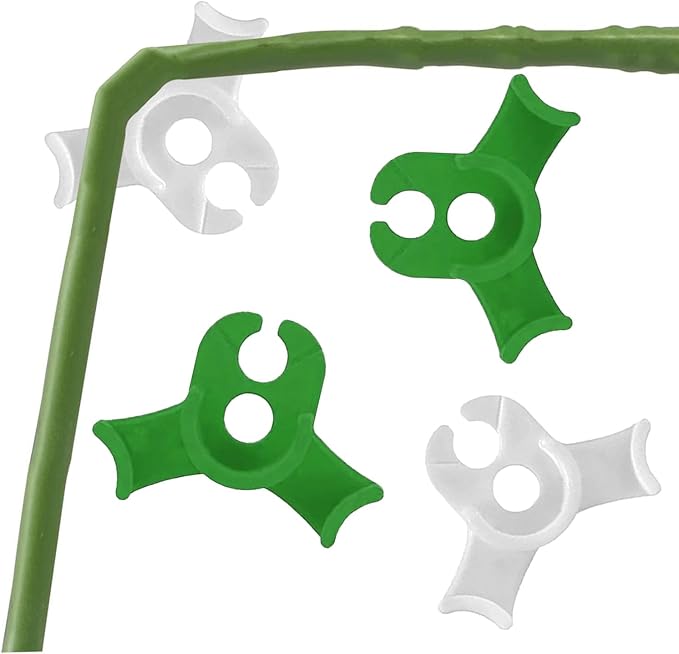 80 Pcs Low Stress Training Clips, 90 Degrees Plant Trainer, Bud Benders, Plant Stem Support Bender for Plants - White and Green