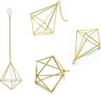 Geometric Hanging Tillandsia Holder Gold Metal Air Plant Holders for House Decor, Small Indoor Plants, Plant Lover Gifts (5Pcs)