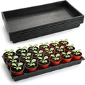 RooTrimmer 1020 Nursery Pot Trays 5 Pack, Plastic Flat Seed Starter Tray, Reusable Seedling Starting Tray for Holding and Carrying Plant Pots (Black)