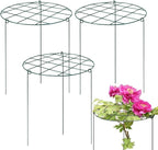 Sekcen 12 Pack 16 x 24 Inch Peony Support Cage Grow Through Plant Supports for Outdoor Plants Peony Ring Hoop Grow Through Grid Stakes
