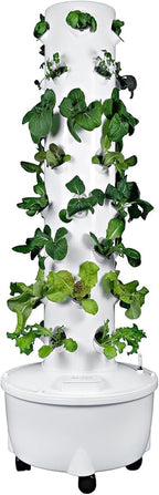 HX Aeroponic Tower | High Capacity Tower | Hydroponics Growing System Kit | Food Grade with 40 Net Pots (Without Lights)
