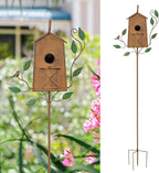 50" Bird Houses for Outside with Pole, Outdoor Metal Birdhouse for Patio, Yard, Garden, Brown