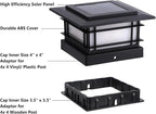 Dynaming 4x4 Solar Post Cap Lights Outdoor with 2 Color Modes, Fence Post Solar Lights Black Shell Fit for Vinyl/Wooden Posts, High Brightness SMD LED Lighting Decor for Garden Deck Patio, 2 Pack