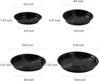 TRUEDAYS 20 Pack Black Plant Saucers – 4 Sizes (6"/8"/10"/12") Plastic Flower Pot Trays for Indoor & Outdoor Plants, Drip Trays to Protect Floors & Surfaces