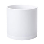 D'vine Dev 12 Inch Plastic Planter Pots for Plant Pot with Drainage Hole and Seamless Saucers, White Color, 74-X-A-3