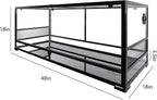 REPTI ZOO Reptile Tempered Glass Extra-Long Terrarium Habitats 48" x 18" x 18" Reptile Amphibians Large Enclosure for Snake/Bearded Dragon/Lizard ect.