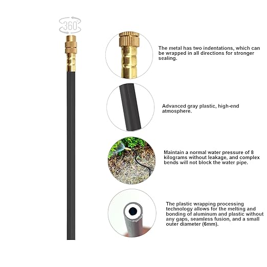 New drip Irrigation kit, Automatic Garden Watering System, Quick Connector and 360-degree Bending Dropper atomizing Copper Nozzle, Garden Plant Lawn Courtyard Watering System. (165FT)