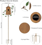 50" Bird Houses for Outside with Pole, Outdoor Metal Birdhouse for Patio, Yard, Garden, Brown