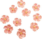 BTMIEY 10 PCS 3D Flower Ceramic Tiles,1.6" Handmade Procelain Ceramic Flowers for Artwork,Fish Tank,Vases,Living Room, Dining Table,Office, Home Floral Decor (Single-Flowered Iridescent Tangerine)