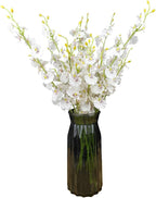 Silk Flowers in Bulk Wholesale Artificial Orchids, 10 Pcs (Each 20”), for Wedding Festive Party Home Office Decoration, No Include Vase