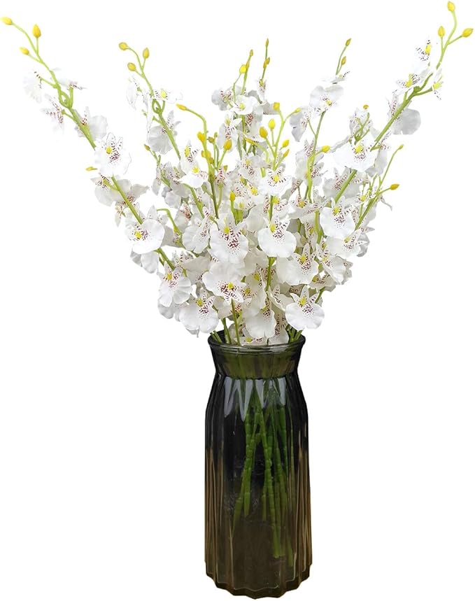 Silk Flowers in Bulk Wholesale Artificial Orchids, 10 Pcs (Each 20”), for Wedding Festive Party Home Office Decoration, No Include Vase