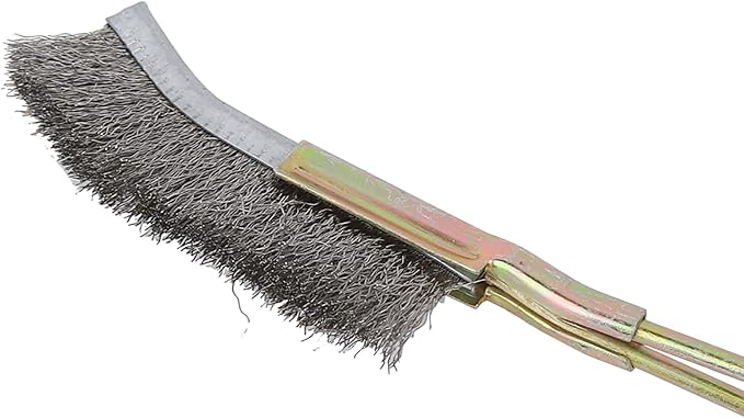 Topyond Curved/Straight Head Steel Soft Bonsai Brush - Japan Brash Garden Cleaning Tool - Perfect for Gentle and Effective Cleaning of Bonsai Trees and Plants(Elbow)